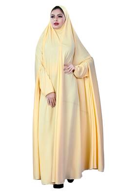 Justkartit Women'S Hosiery Plain Cream Color Casual Wear Arabic Style Chaderi Burkha 2