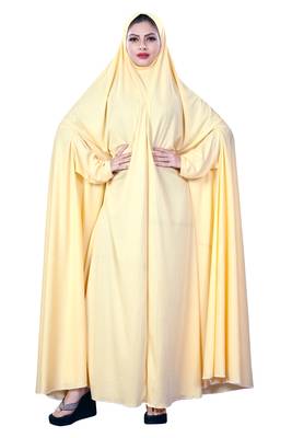 Justkartit Women'S Hosiery Plain Cream Color Casual Wear Arabic Style Chaderi Burkha 3