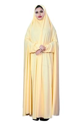Justkartit Women'S Hosiery Plain Cream Color Casual Wear Arabic Style Chaderi Burkha 4