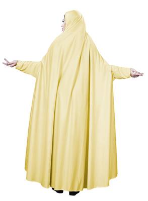 Justkartit Women'S Hosiery Plain Cream Color Casual Wear Arabic Style Chaderi Burkha 5