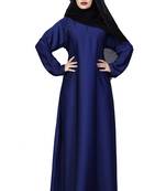 Justkartit Royal Blue Color Outdoor Wear Plain Nida Abaya Burka With Chiffon Hijab Scarf For Women