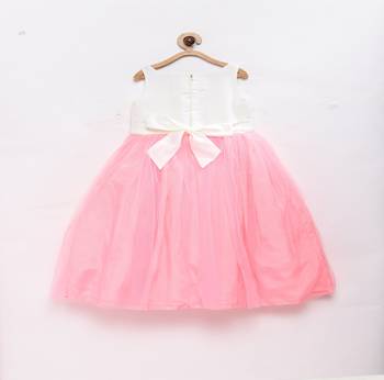 Pink plain polyester kids-frocks 3