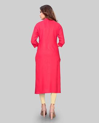 Pink hand woven rayon party-wear-kurtis 2