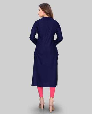Blue hand woven rayon party-wear-kurtis 2