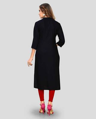 Black hand woven rayon party-wear-kurtis 2