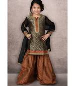 Copper Embroidered Brocade Stitched Kids Salwar Suits
