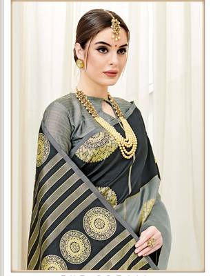 Multicolor printed kanchipuram silk saree with blouse 2