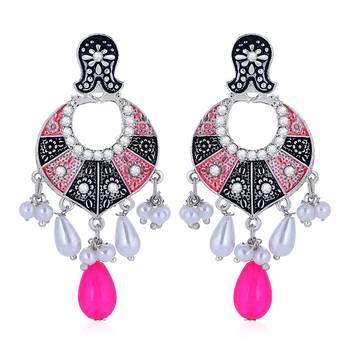 Pink stone earrings 2