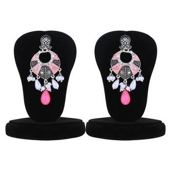 Pink stone earrings 3