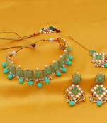 Sky blue pearl necklace-sets