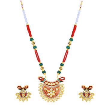 Red stone necklace-sets 2