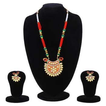 Red stone necklace-sets 3