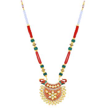 Red stone necklace-sets 4