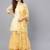 Yellow & Off White Cotton Solid Unstitched Dress Material With Embroidered Dupatta