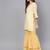 Yellow & Off White Cotton Solid Unstitched Dress Material With Embroidered Dupatta