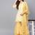 Yellow & Off White Cotton Solid Unstitched Dress Material With Embroidered Dupatta