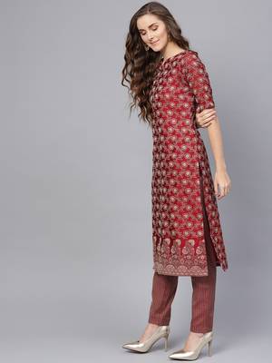 Maroon Banarasi Cotton Woven Design Unstitched Dress Material 2