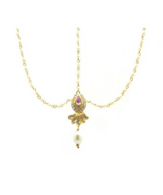 Gold Plated Maang Tikka Matha Patti For Women/Girls 2
