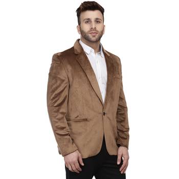 Brown Plain Velvet Blazer For Men 3