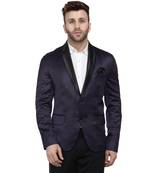 Purple Plain Satin Blazer For Men