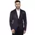 blue plain satin blazer for men