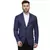 blue checks cotton poly blazer for men