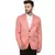 Pink Plain Cotton Poly Blazer For Men