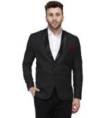 Black  Cotton Poly Blazer For Men