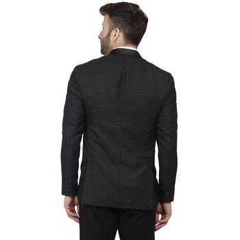 Black  Cotton Poly Blazer For Men 4