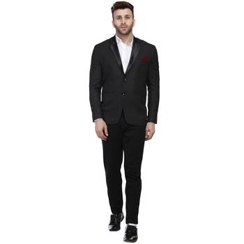 Black  Cotton Poly Blazer For Men 5