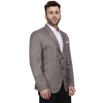 Grey Plain Cotton Poly Blazer For Men 3