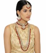 Traditional Kundan Pearl Wedding Choker Bridal Necklace Set Earrings & Maang Tikka For Women