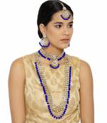 Traditional Gold Plated Kundan Pearl Wedding Choker Bridal Necklace Set Earrings & Maang Tikka For Women