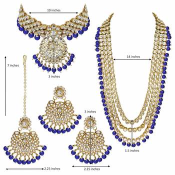 Traditional Gold Plated Kundan Pearl Wedding Choker Bridal Necklace Set Earrings & Maang Tikka For Women 4