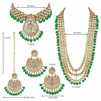 Traditional Kundan Pearl Wedding Choker Bridal Necklace Set Earrings & Maang Tikka For Women 4