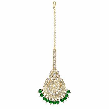 Traditional Kundan Pearl Wedding Choker Bridal Necklace Set Earrings & Maang Tikka For Women 5