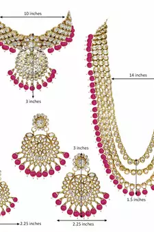Traditional Kundan Pearl Wedding Choker Bridal Necklace Set Earrings & Maang Tikka For Women
