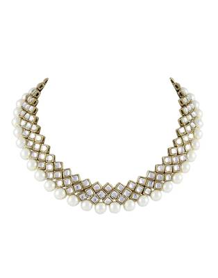 Traditional Kundan And Beads Choker Necklace Set For Women 2