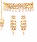 Traditional Kundan And Beads Choker Necklace Set For Women