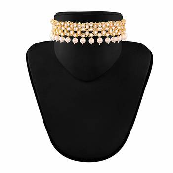 Traditional Kundan And Beads Choker Necklace Set For Women 4