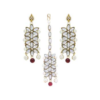 Traditional Pearl & Kundan Bridal Dulhan Jewellery Set For Women 3