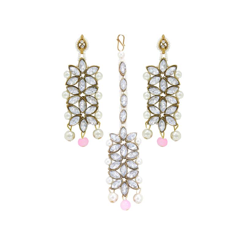 Traditional Pearl & Kundan Bridal Dulhan Jewellery Set For Women