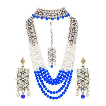 Traditional Pearl & Kundan Bridal Dulhan Jewellery Set For Women 1