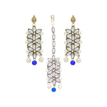 Traditional Pearl & Kundan Bridal Dulhan Jewellery Set For Women 3