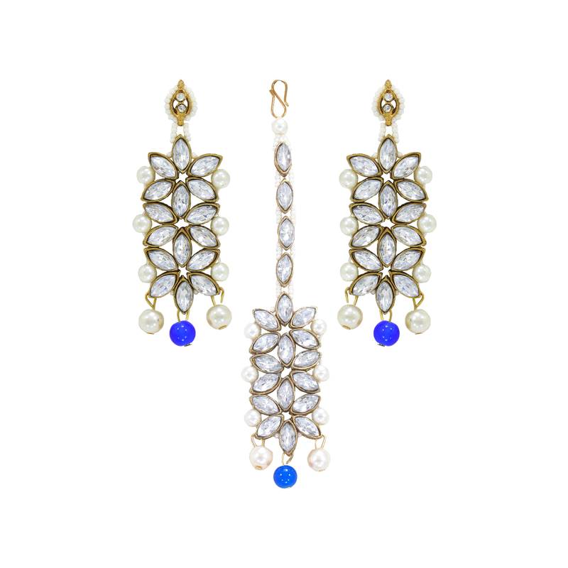 Traditional Pearl & Kundan Bridal Dulhan Jewellery Set For Women