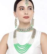 Traditional Gold Plated Pearl & Kundan Bridal Dulhan Jewellery Set For Women