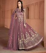 Pink embroidered net salwar