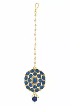 Traditional Deepika Style Bridal Pearl Choker Necklace Set With Maang Tikka