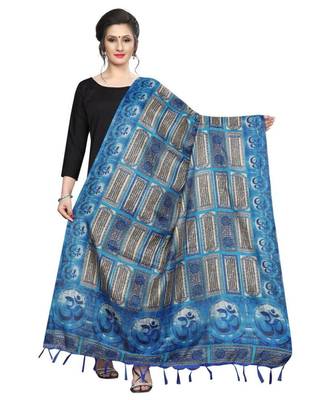 blue Designer printed Duppatta 1