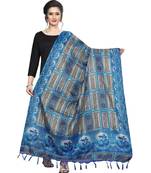 blue Designer printed Duppatta